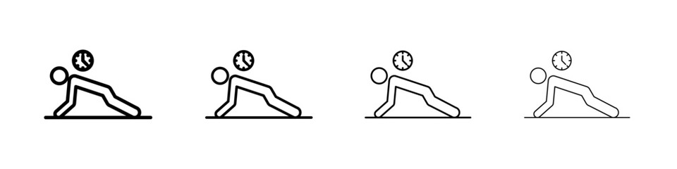 exercise time icon linear logo isolated