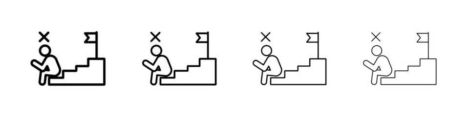 Fail or failure icon linear logo isolated