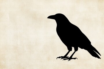 Silhouette of a Crow on a Vintage Textured Background