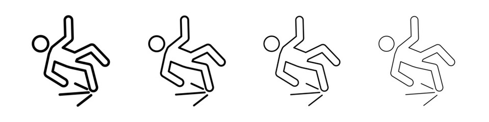 fall accident icon linear logo isolated