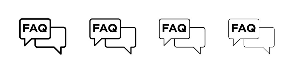 FAQ icon linear logo isolated