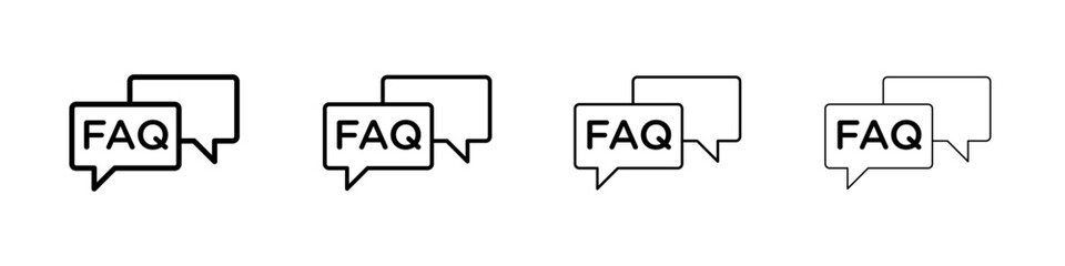 FAQ icon linear logo isolated