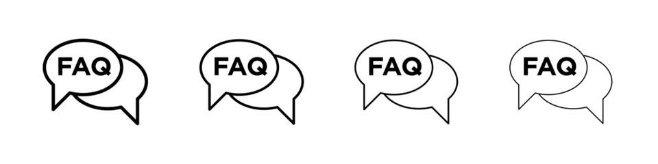 FAQs icon linear logo isolated