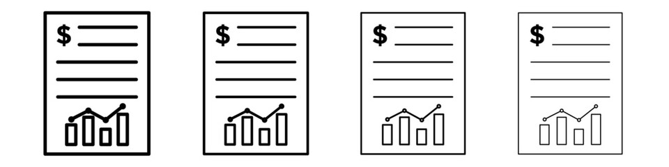 Financial report icon linear logo isolated