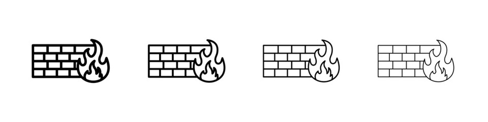 Firewall icon linear logo isolated