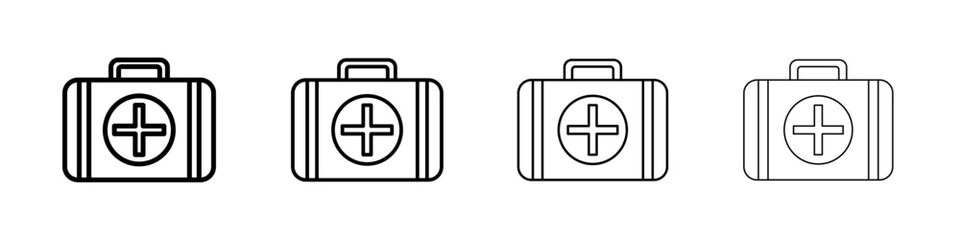 First aid box icon linear logo isolated