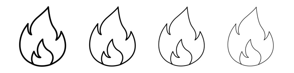 Flame icon linear logo isolated