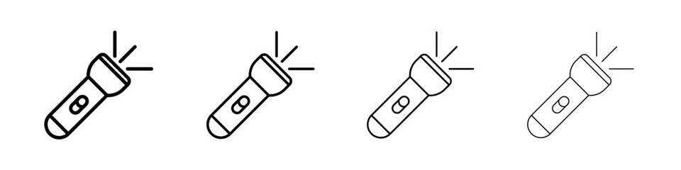 Flashlight icon linear logo isolated