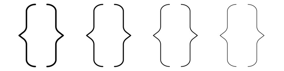 Font brackets icon linear logo isolated