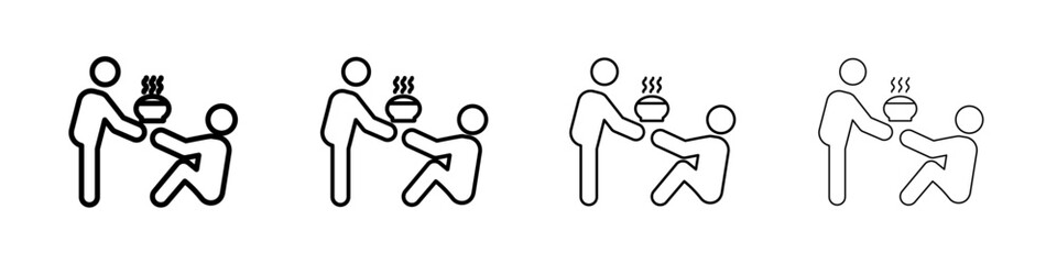 Food donation icon linear logo isolated