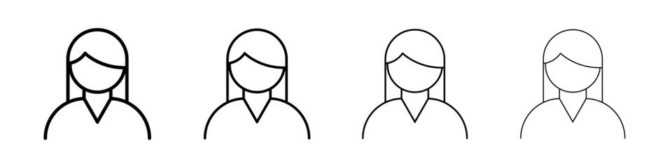 Girl icon linear logo isolated