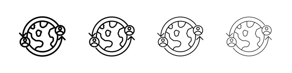 Globalization icon linear logo isolated