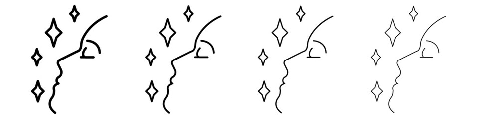 Glowing skin icon linear logo isolated