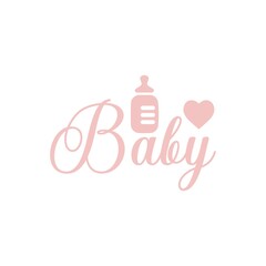 Baby typography design on plain white transparent isolated background for card, shirt, hoodie, sweatshirt, apparel, tag, mug, icon, poster or badge