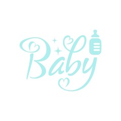 Baby typography design on plain white transparent isolated background for card, shirt, hoodie, sweatshirt, apparel, tag, mug, icon, poster or badge