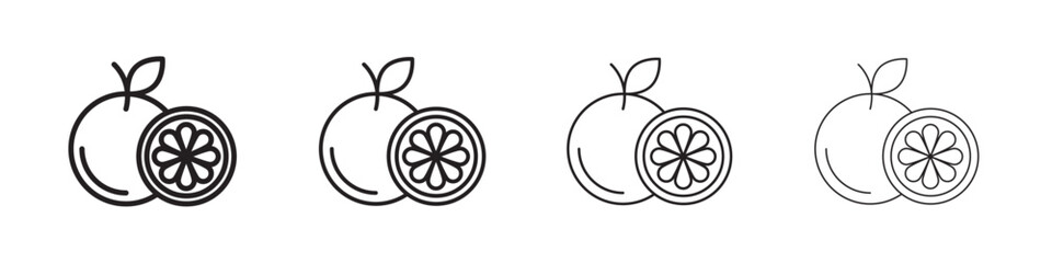 Grapefruit icon linear logo isolated