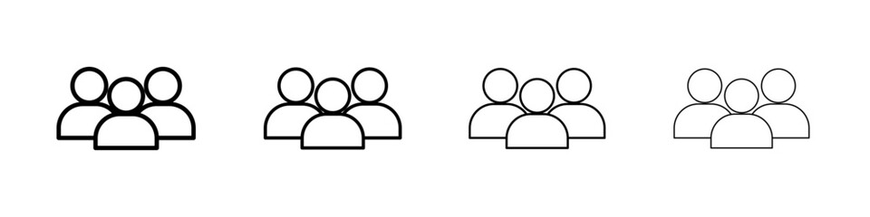 Group icon linear logo isolated