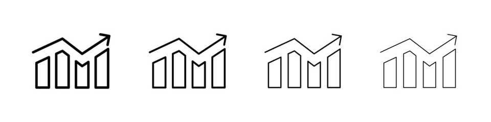 Growing graph icon linear logo isolated