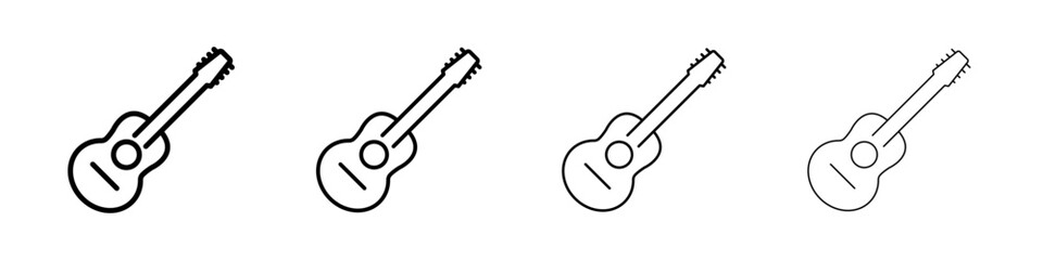 Guitar icon linear logo isolated