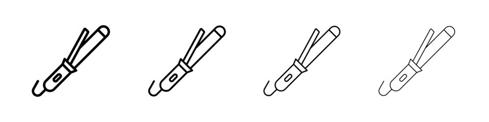 Hair curler icon linear logo isolated