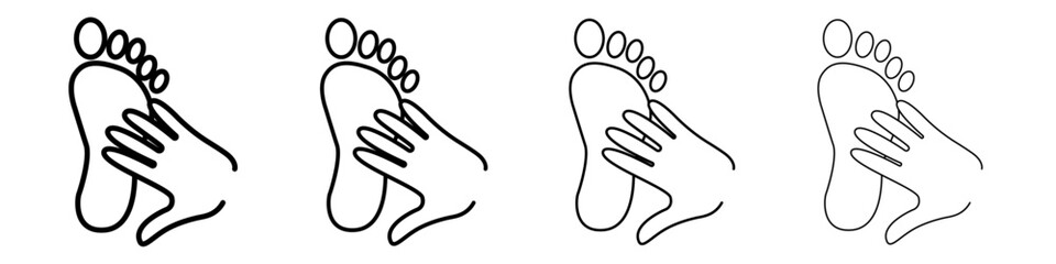 hand and foot icon linear logo isolated
