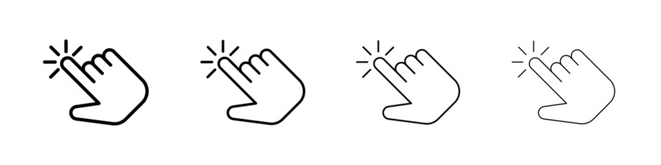 Hand click icon linear logo isolated