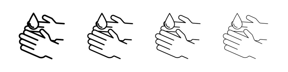 hand gel icon linear logo isolated