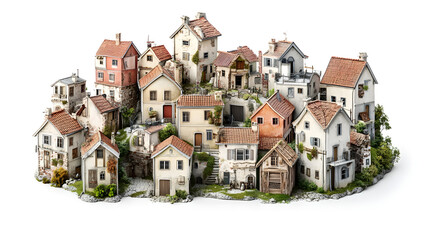 Charming Mediterranean Village Buildings in Isometric Style