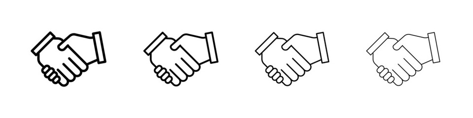 Naklejka premium Handshake icon Outline sign symbol set
