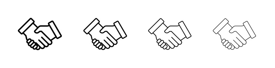 Handshake icon Outline sign symbol set