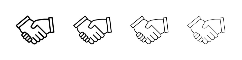 Handshake icon Outline sign symbol set