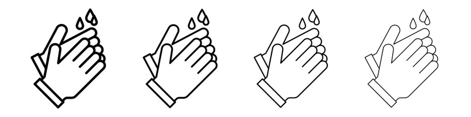 Handwashing icon Outline sign symbol set