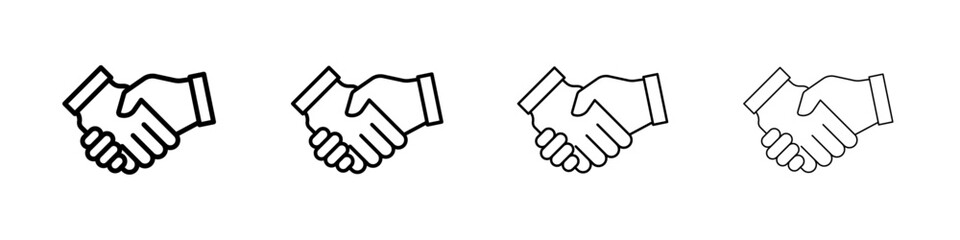 Handshake icon Outline sign symbol set
