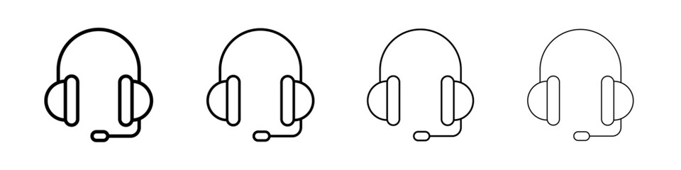 Headphone icon Outline sign symbol set