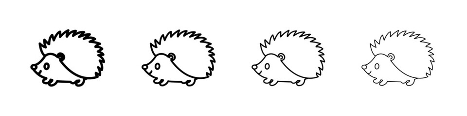 Hedgehog icon Outline sign symbol set