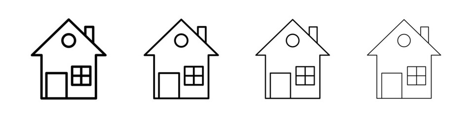 Home icon Outline sign symbol set