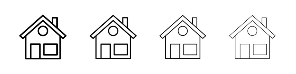 Home icon Outline sign symbol set