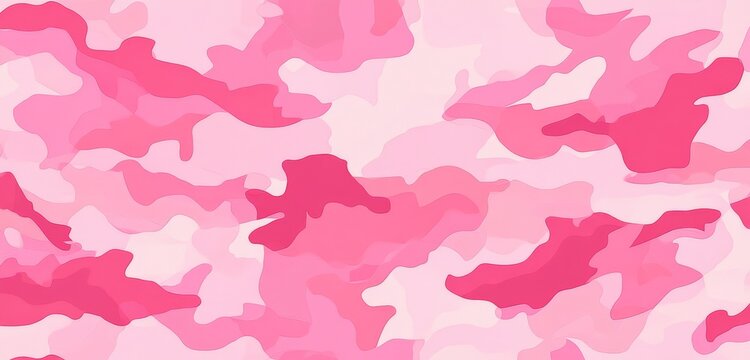 Pink camouflage pattern background, seamless pink camo pattern, vector illustration, flat design, simple shapes