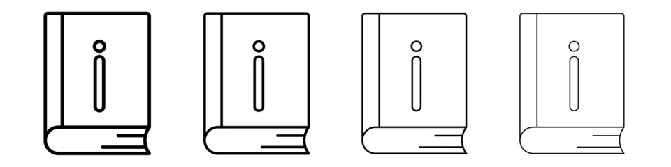 Information book icon Outline sign symbol set