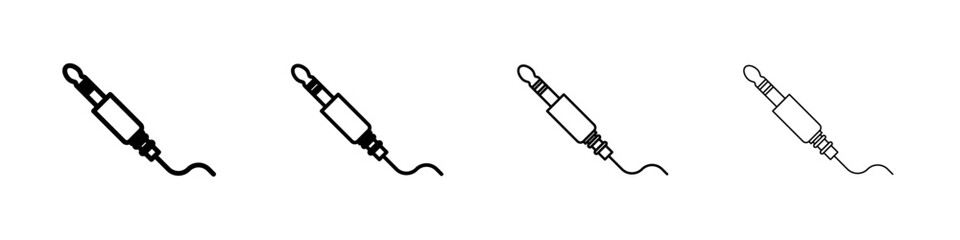 Jack cable icon Outline sign symbol set