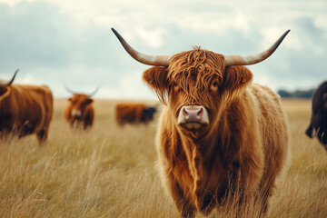 Animal in scottish field generated with AI image
