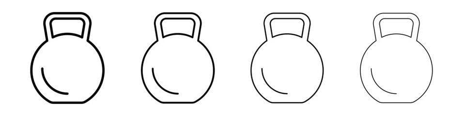 kettlebell icon Outline sign symbol set
