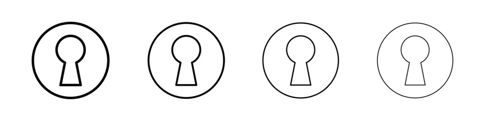 key hole icon Outline sign symbol set