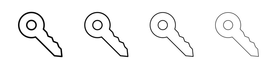 Key icon Outline sign symbol set