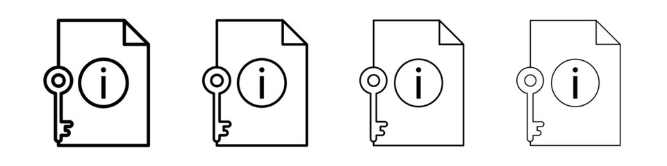 key information icon Outline sign symbol set