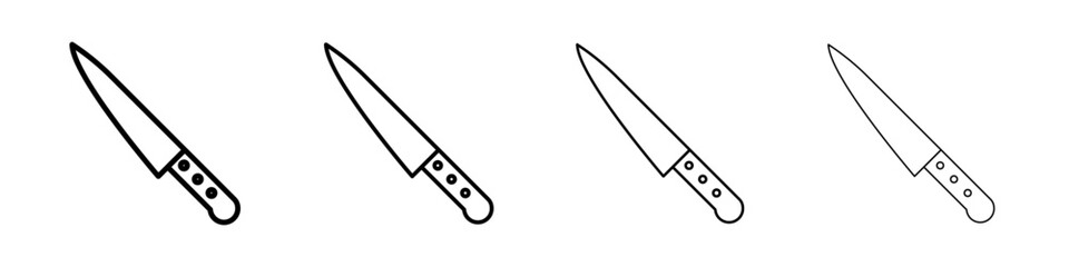 knife icon Outline sign symbol set