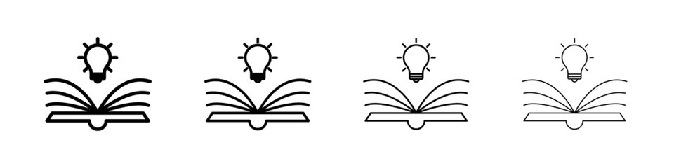 Knowledge icon Outline sign symbol set