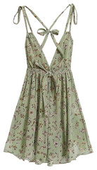 PNG Floral green summer dress