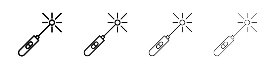 laser icon Outline sign symbol set