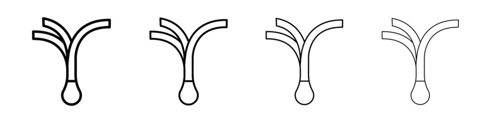 leek icon Outline sign symbol set